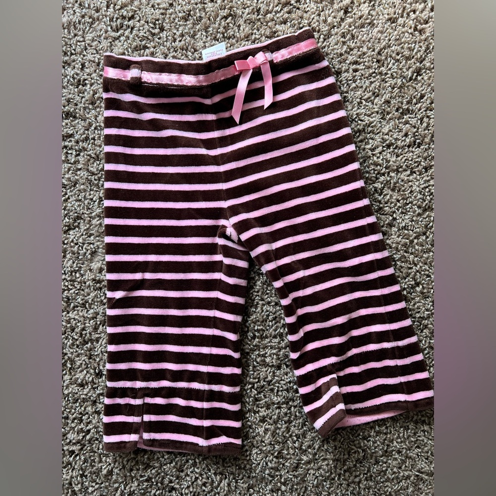 Vintage Gymboree Giraffe Club Striped Velour Velvet Girls 18-24 Mos Months